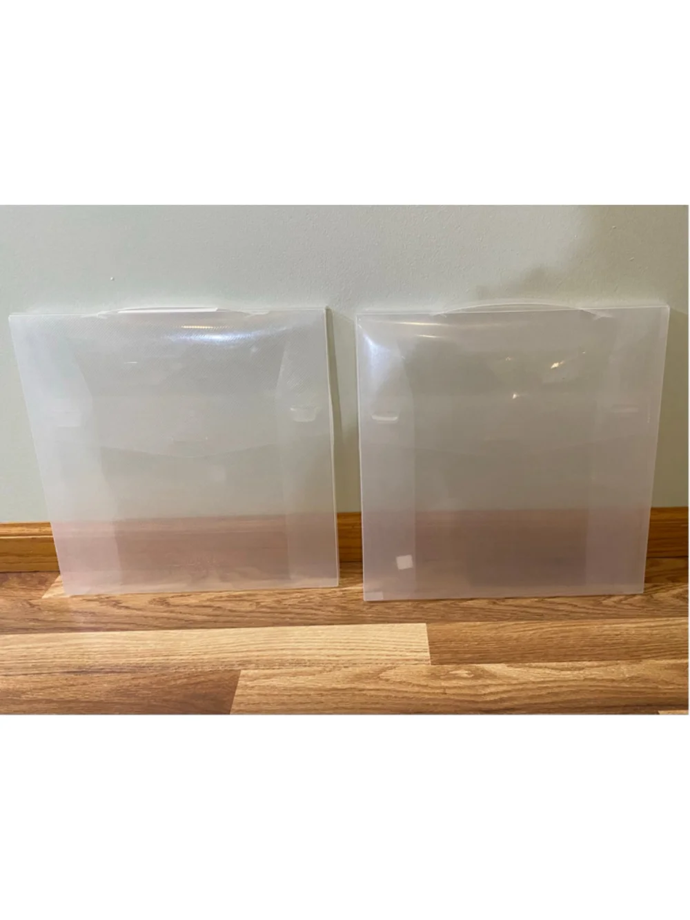 (2)Unbranded Clear Plastic Document Folder with Handle, 12.5” X 12.5”